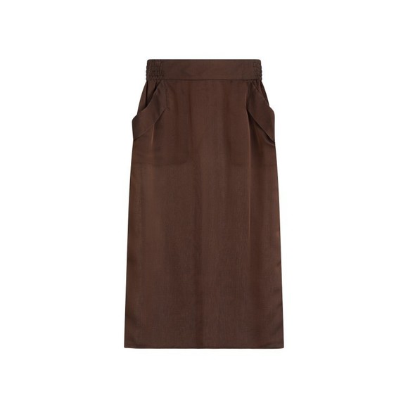 Saint Laurent Brown Silk Midi Skirt - NWT - Picture 1 of 6